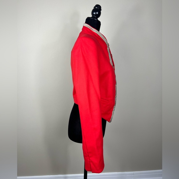Juicy Couture Jacket Blazer Red Cropped Military Style Asymmetrical Coat Y2K Top - Picture 4 of 17